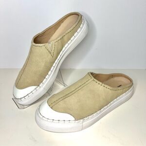 Free People Juno Slip On Sport Sneakers Cafe Tan Suede and White Size NIB